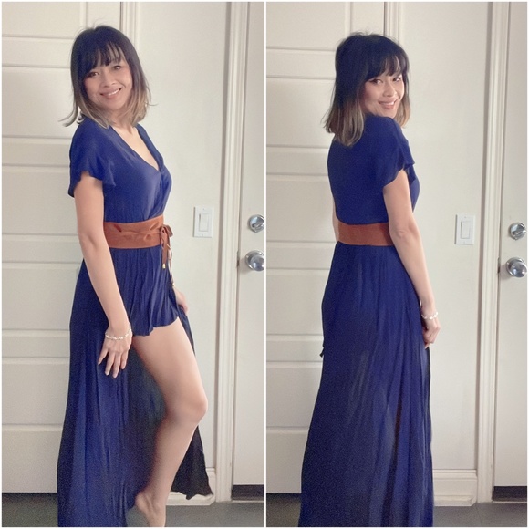 Boho Solid Maxi Romper - Picture 3 of 5